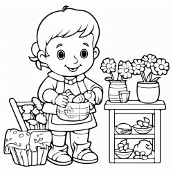 kosz z dzieckiem na rzece