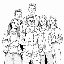 prompt friend group of 7 people what are 6 boys aged 17 and 18 and 1 girl aged 15