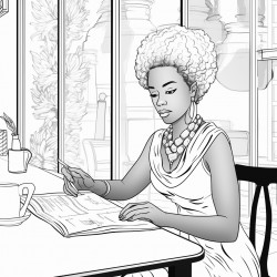african american woman sitting at a table