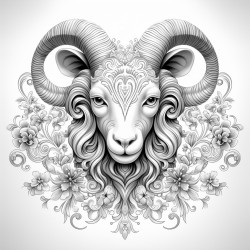 mandala goat face coloring page