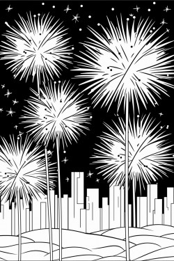 fireworks in beautiful night sky