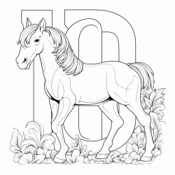 a giant letter h with a horse design