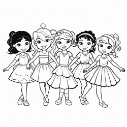 8 girls happily performing on stage