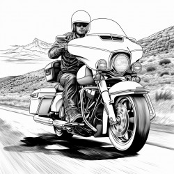 motorcycle cop with a lasso