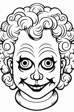 a creepy clown with a really creepy frown