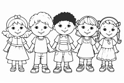 je veux un coloriage pour enfants avec 8 motsobjets commencant par la lettre a