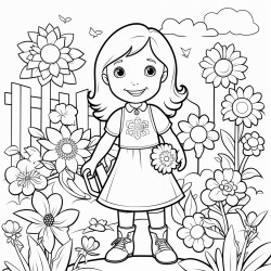 i am affirmations young girl flower garden