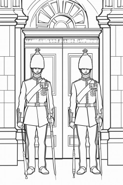 united kingdom kings guards in changing ceremony