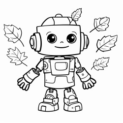 simple robot autumn leaves