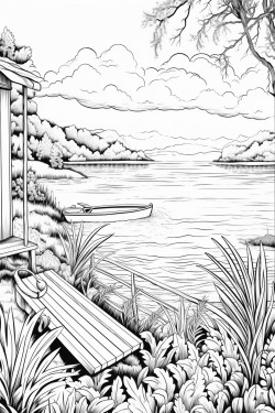 paisaje con un lago