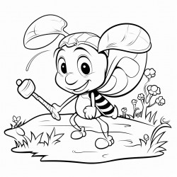 ant in the forest and a paint brush