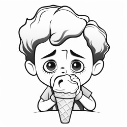 dropped ice cream cone with crying kid