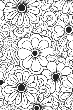 a cute zen patterns  coloring bookvector white background black and white black drawing