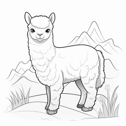cute fullbody alpaca