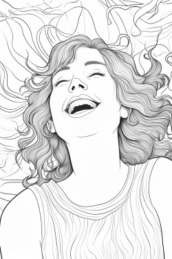 an autistic woman stimming with joy