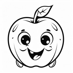 a cartoon character of an apple with a face