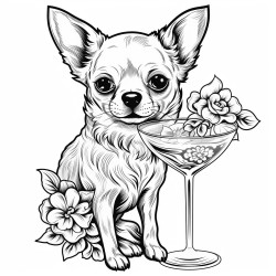 chihuahua in a margarita glass