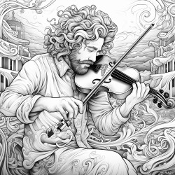 man playing the violin