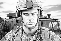 army veteran military easy line