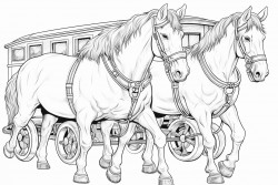 horse trailer with horses