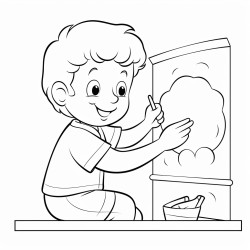 a kid is filling colors in a coloring sheet