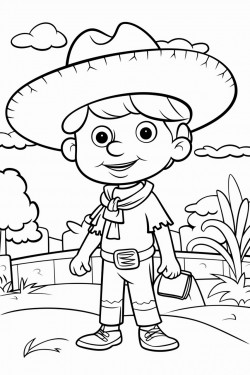 un espantapjaros con un sombrero viejo en medio de un campo de maz