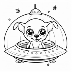 alien dog in ufo in space