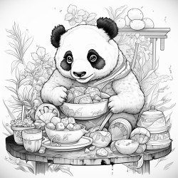panda eats leasves