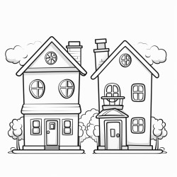one big house and one small house side by side