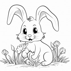 bunny produce a cute bunny nibbling on a carrot in a grassy meadow with long ears and a fluffy tail