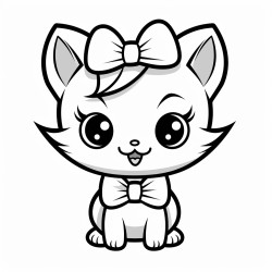 spooky cat with a mischievous grin wearing a cute bow