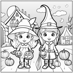 mily kotek na temat halloween z dyniami ktore sie smieja