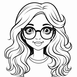 8 year old girl with long hair and glasses