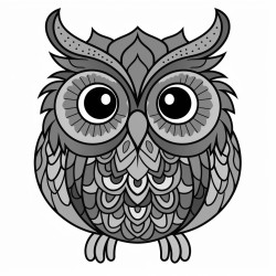 an owl with bright colors