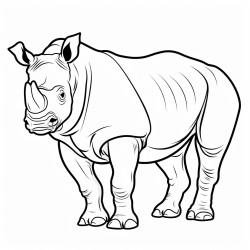 a full body coloring page of a rhino