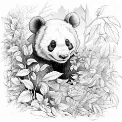 panda eats leaves