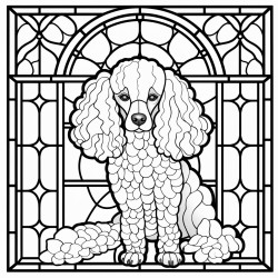 stained glass poodle