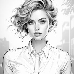 business woman turned to the side face not visible