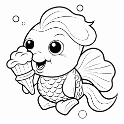 fish eating ice cream