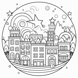 coloring page about citys noises