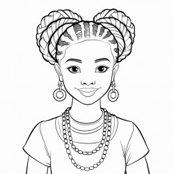 african young woman with braids