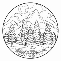 evergreen virtual academy heading with evergreen trees and flowers