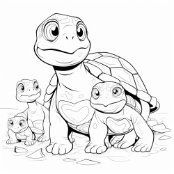 family cubs of turtle