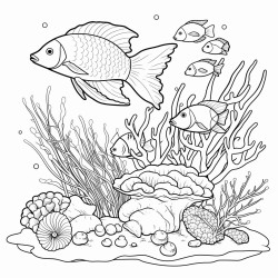 a vibrant coral reef filled with various fish