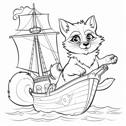 racoon in ship
