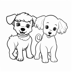 poodle and black kelpie playing