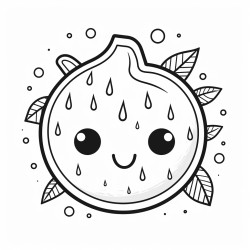 colouring book for adults a cute kawaii watermelon low detail thick lines no shading black and white marker line