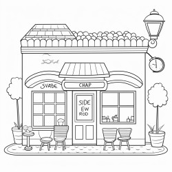 create a simple cafe thick black outlines only font of cafe calm cozy style