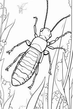 earwig in a garden with sky background