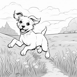 dog running in a field